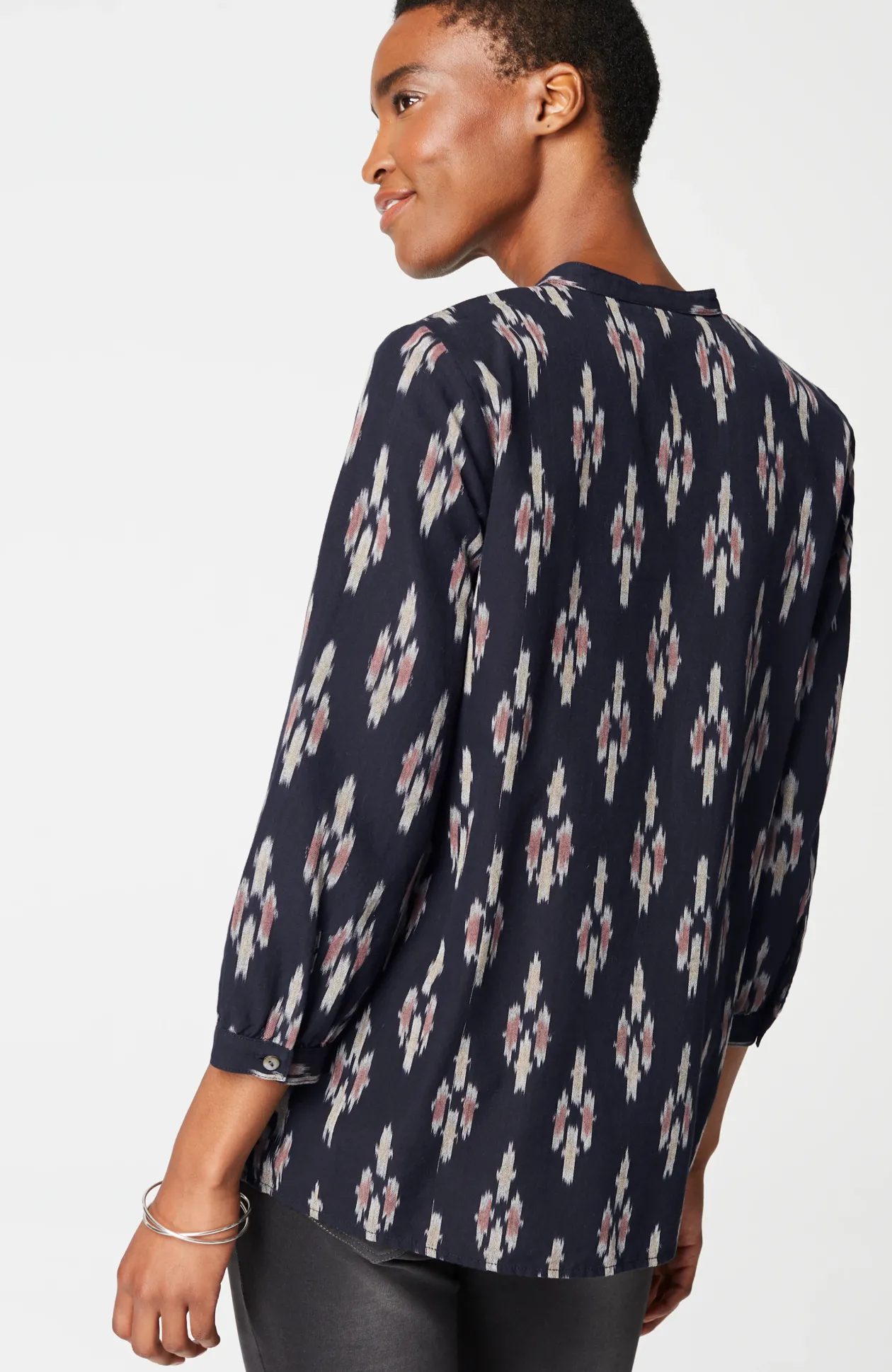 Pure Jill V-Neck Ikat Top