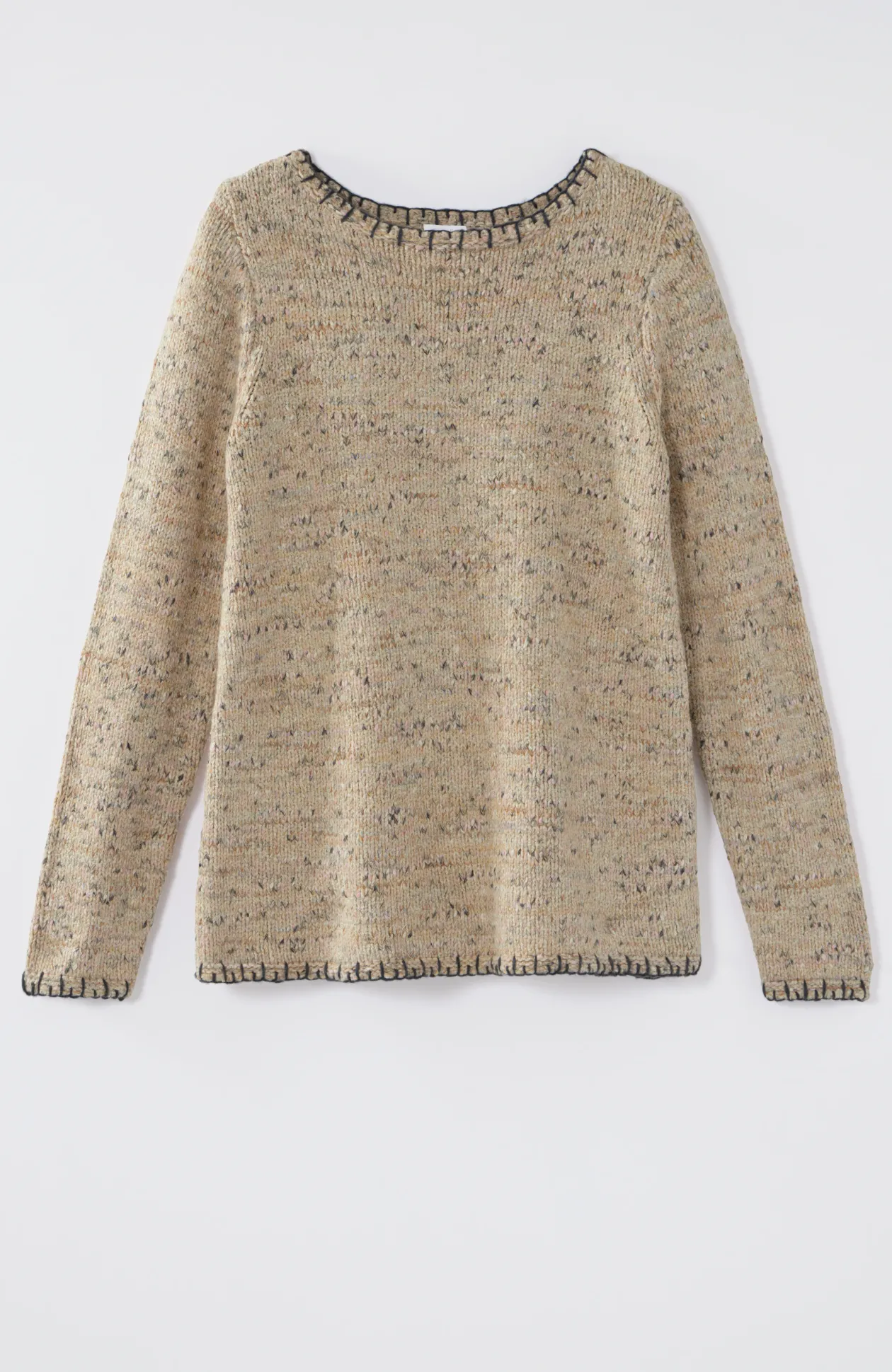 Pure Jill Whipstitch-Trimmed Pullover Sweater