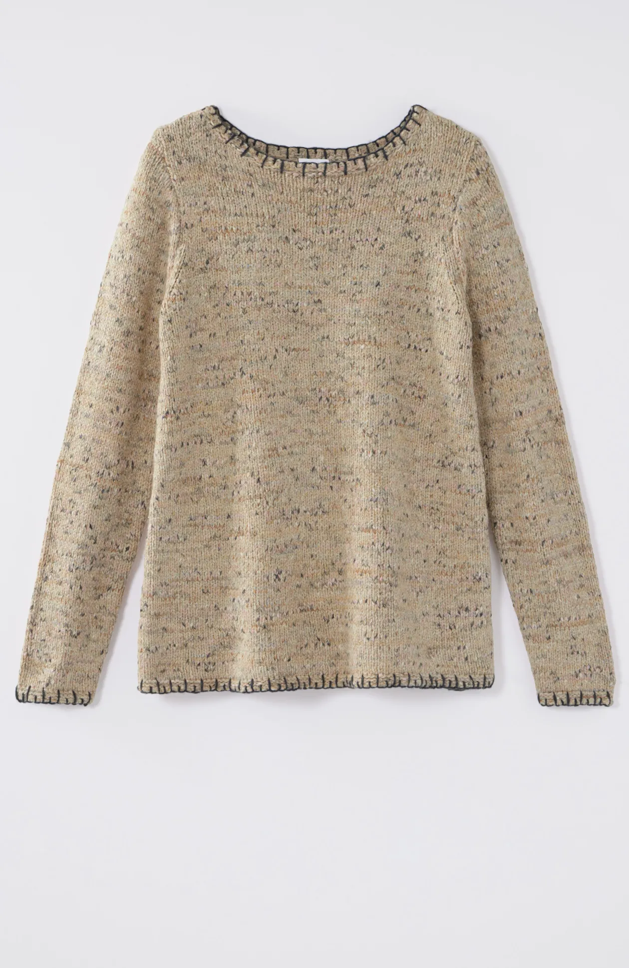 Pure Jill Whipstitch-Trimmed Pullover Sweater