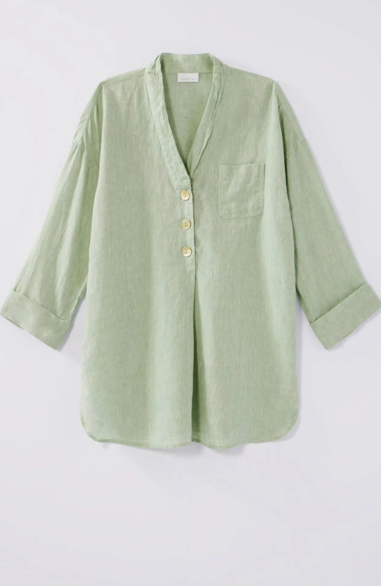 Pure Jill Yarn-Dyed Linen Button-Front Tunic