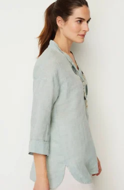 Pure Jill Yarn-Dyed Linen Button-Front Tunic