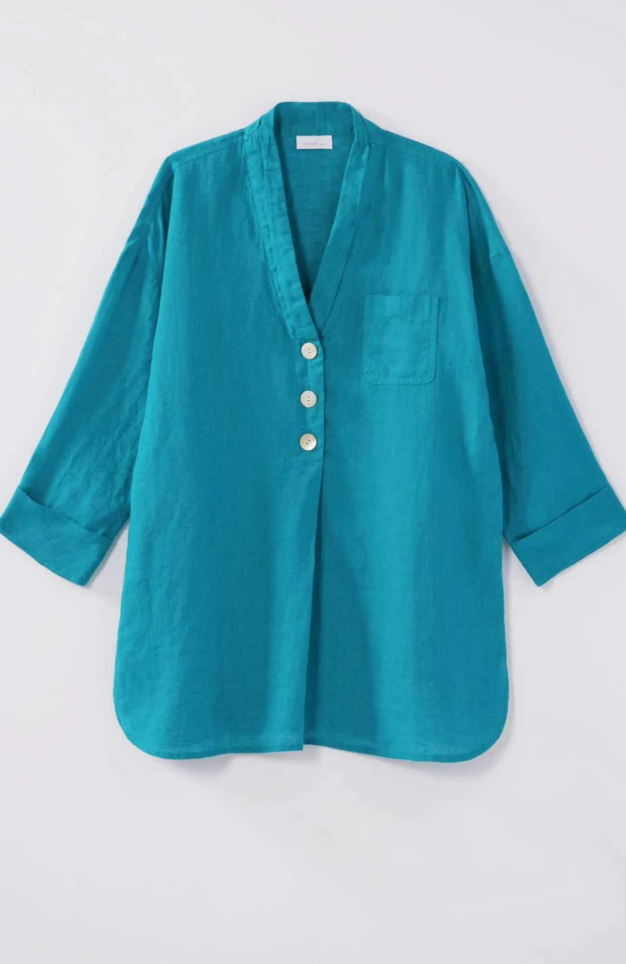 Pure Jill Yarn-Dyed Linen Button-Front Tunic
