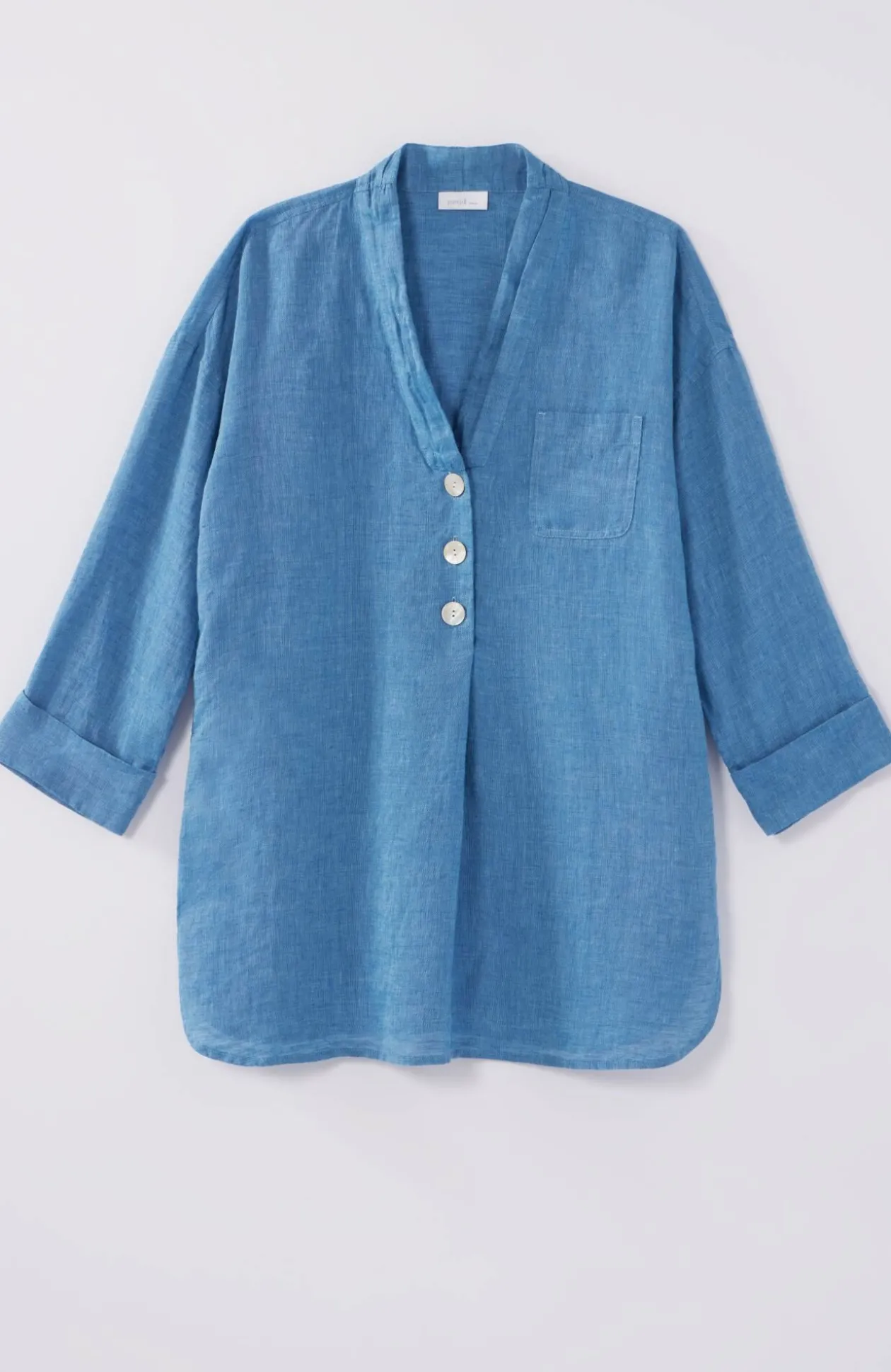 Pure Jill Yarn-Dyed Linen Button-Front Tunic