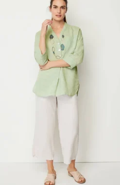 Pure Jill Yarn-Dyed Linen Button-Front Tunic