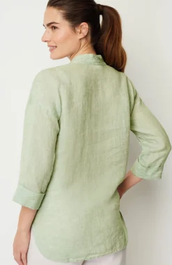 Pure Jill Yarn-Dyed Linen Button-Front Tunic