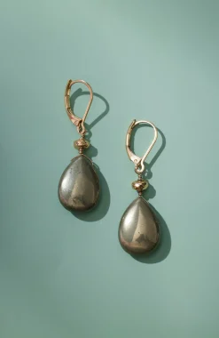 Pyrite Drop Earrings