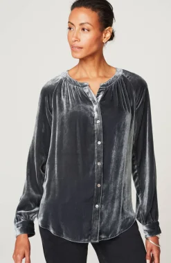 Rayon & Silk Velvet Blouse