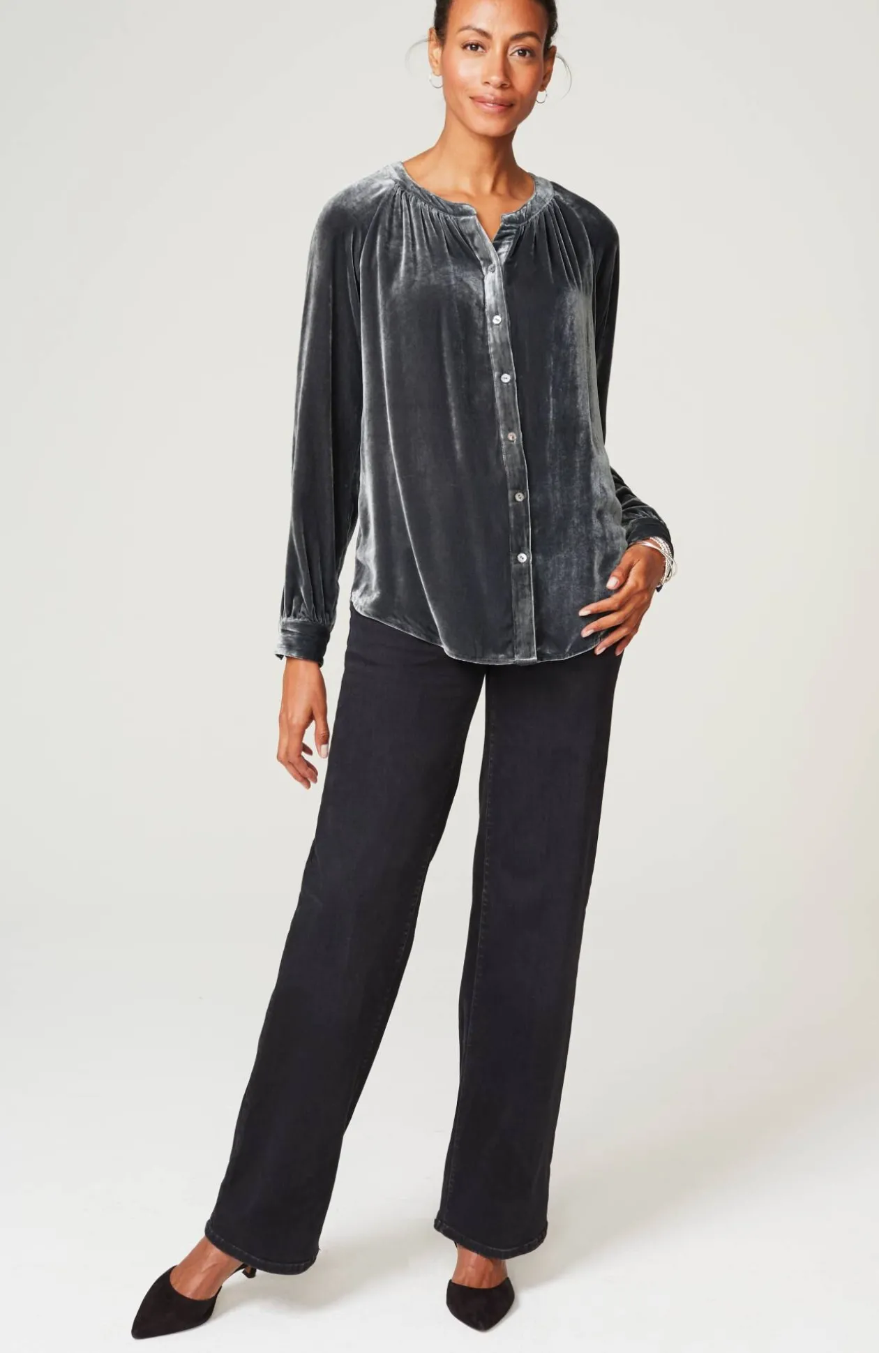Rayon & Silk Velvet Blouse