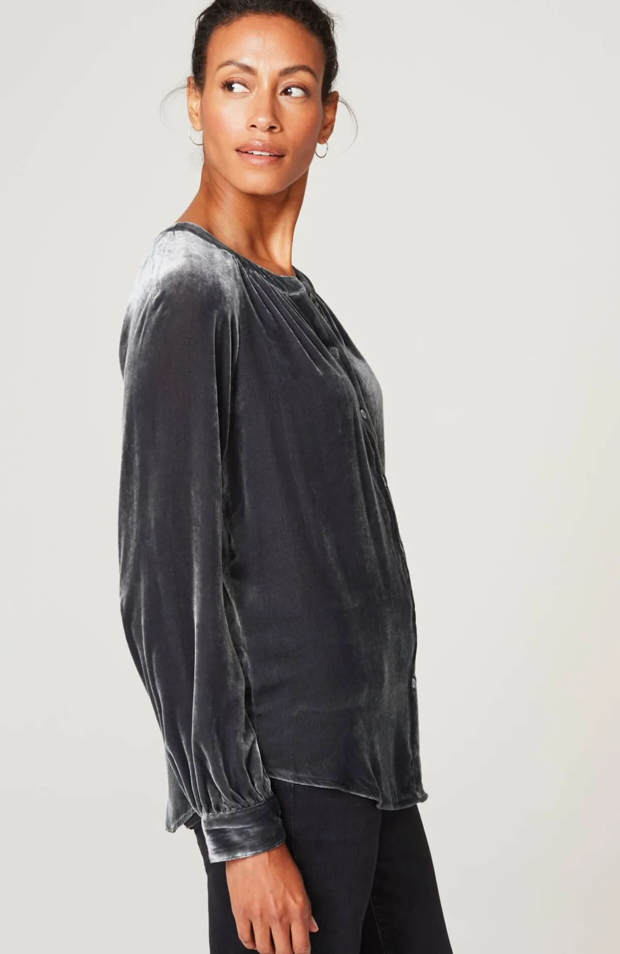 Rayon & Silk Velvet Blouse
