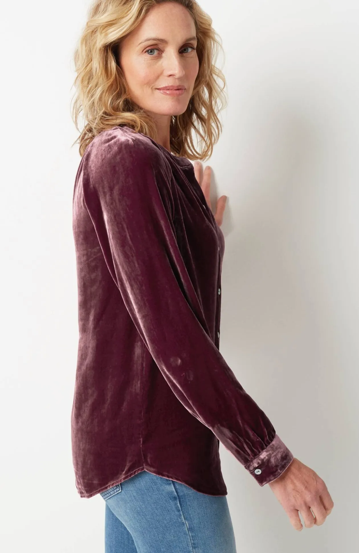 Rayon & Silk Velvet Blouse