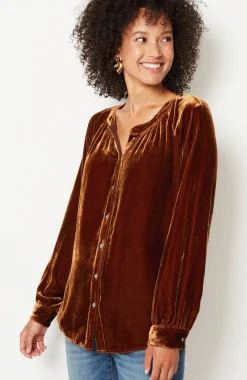 Rayon & Silk Velvet Blouse