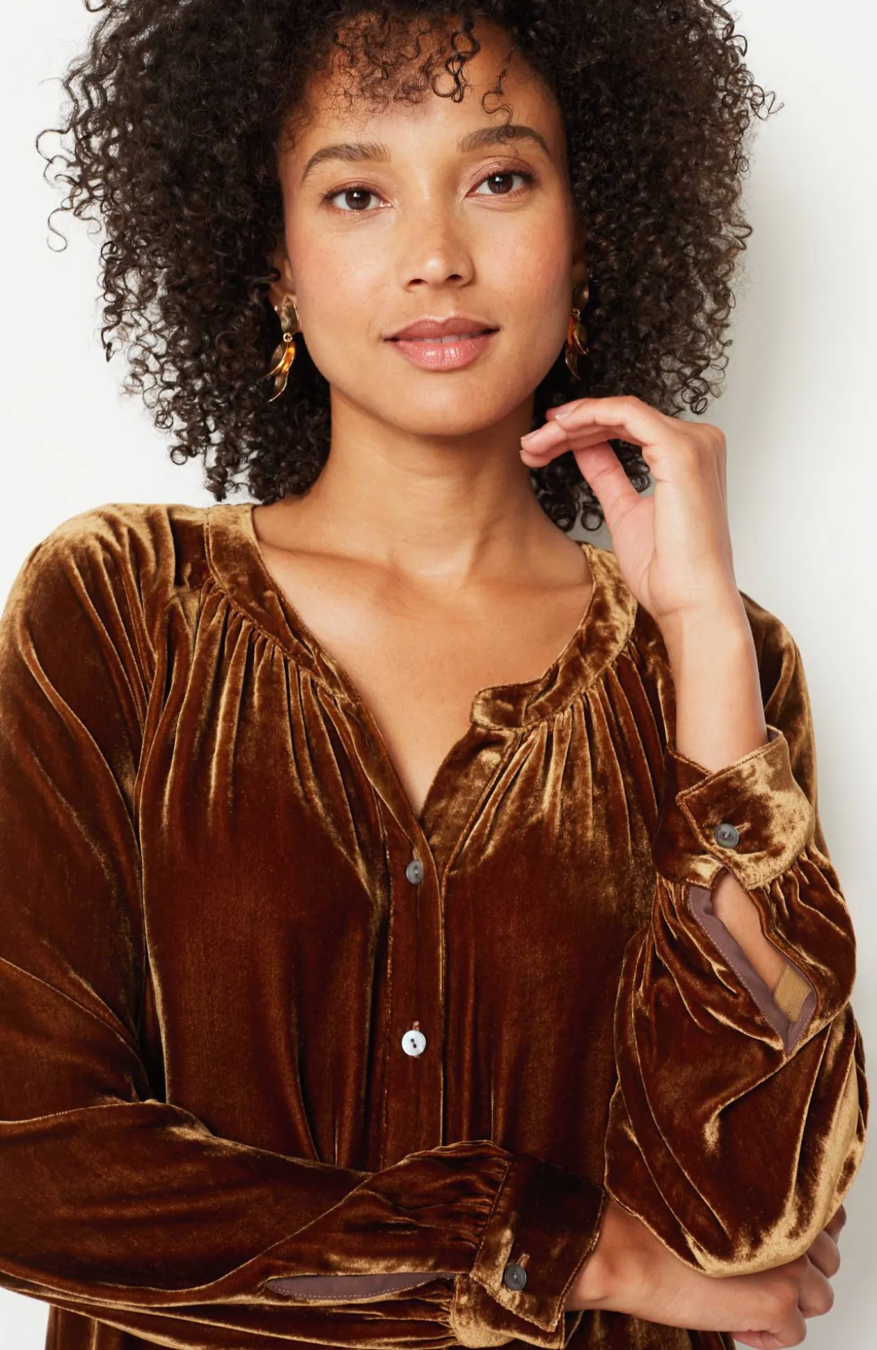 Rayon & Silk Velvet Blouse