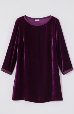 Rayon Silk Velvet Boat-Neck Tunic