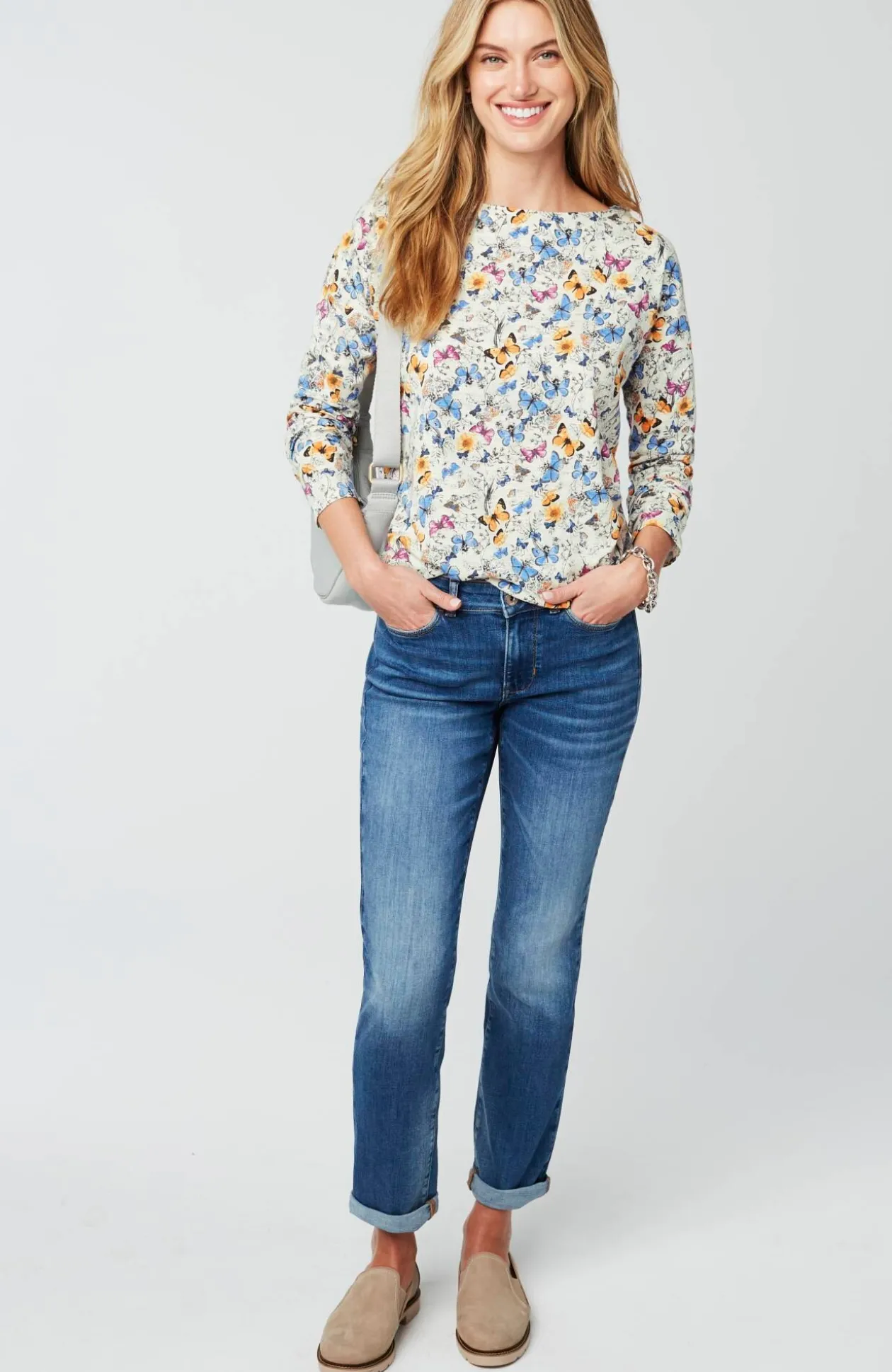 Relaxed Boat-Neck Tee