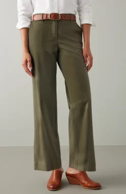 Relaxed Chino Wide-Leg Pants