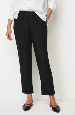 Relaxed Linen Straight-Leg Pants