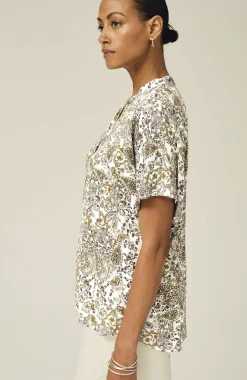 Relaxed Printed Satin Top