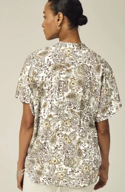 Relaxed Printed Satin Top