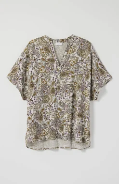 Relaxed Printed Satin Top