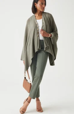 Rib-Knit Two-Way Poncho