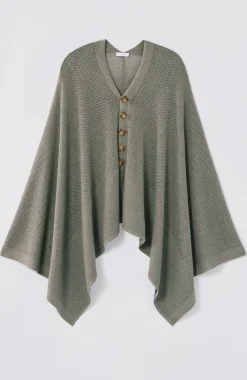 Rib-Knit Two-Way Poncho