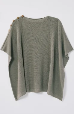 Rib-Knit Two-Way Poncho