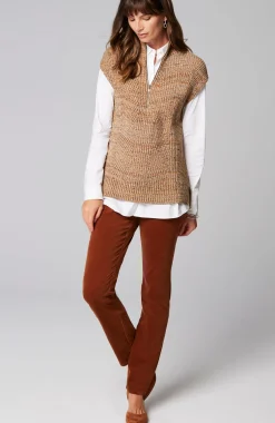 Rib-Textured Marled Sweater-Vest