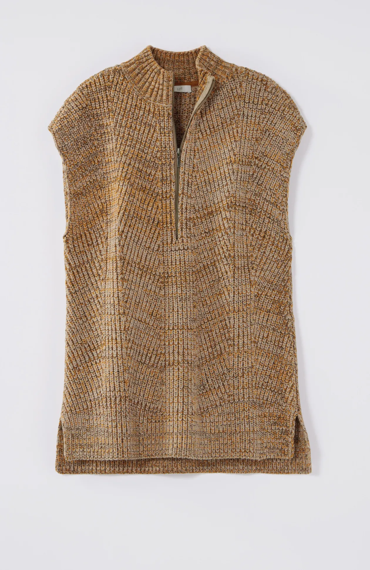 Rib-Textured Marled Sweater-Vest