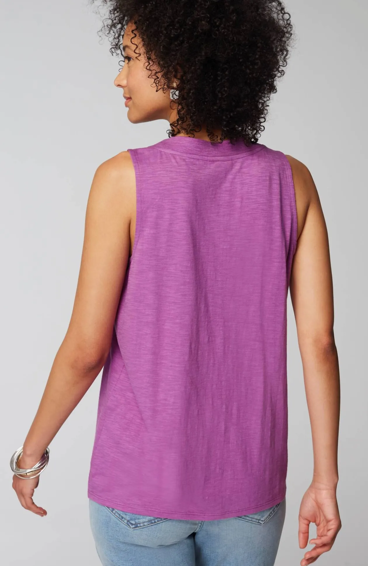 Rib-Trim Henley Tank