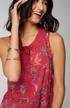 Rib-Trim Henley Tank