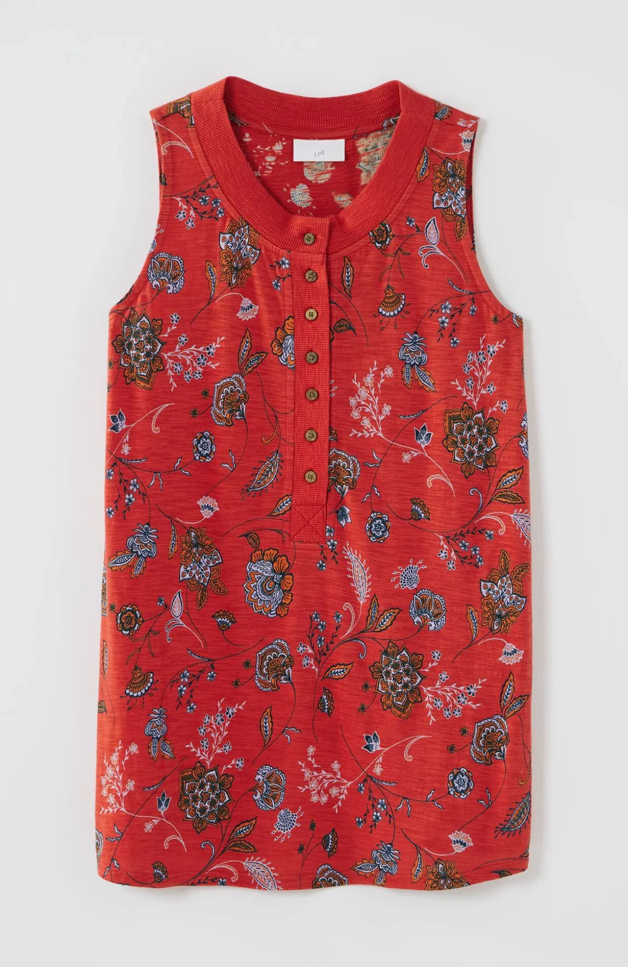 Rib-Trim Henley Tank