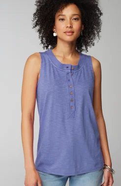 Rib-Trim Henley Tank