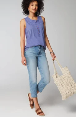 Rib-Trim Henley Tank