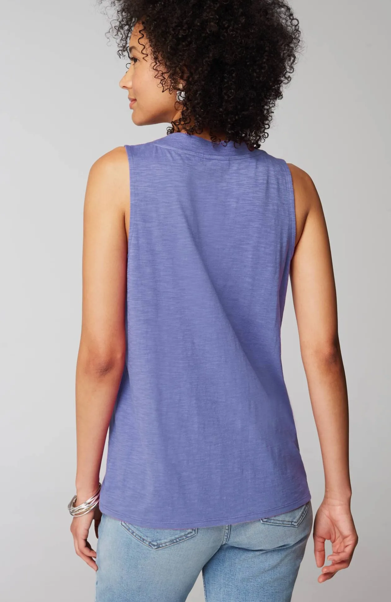 Rib-Trim Henley Tank
