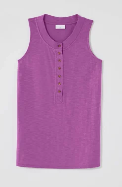 Rib-Trim Henley Tank
