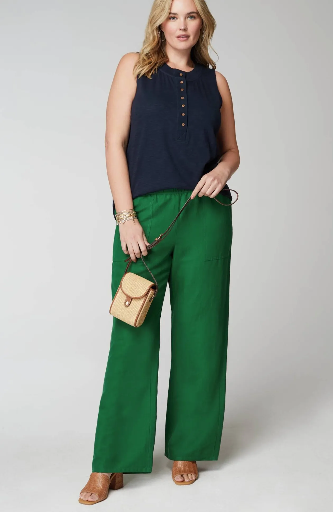 Rib-Trim Henley Tank