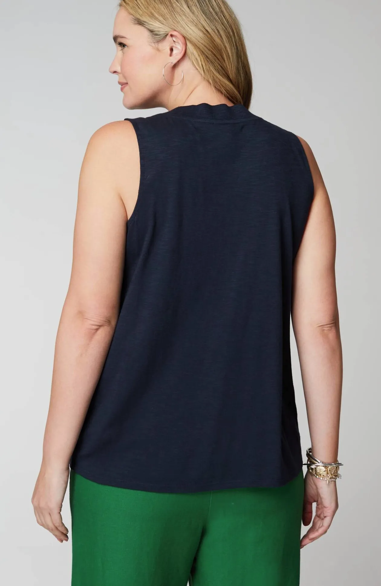Rib-Trim Henley Tank