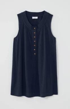Rib-Trim Henley Tank