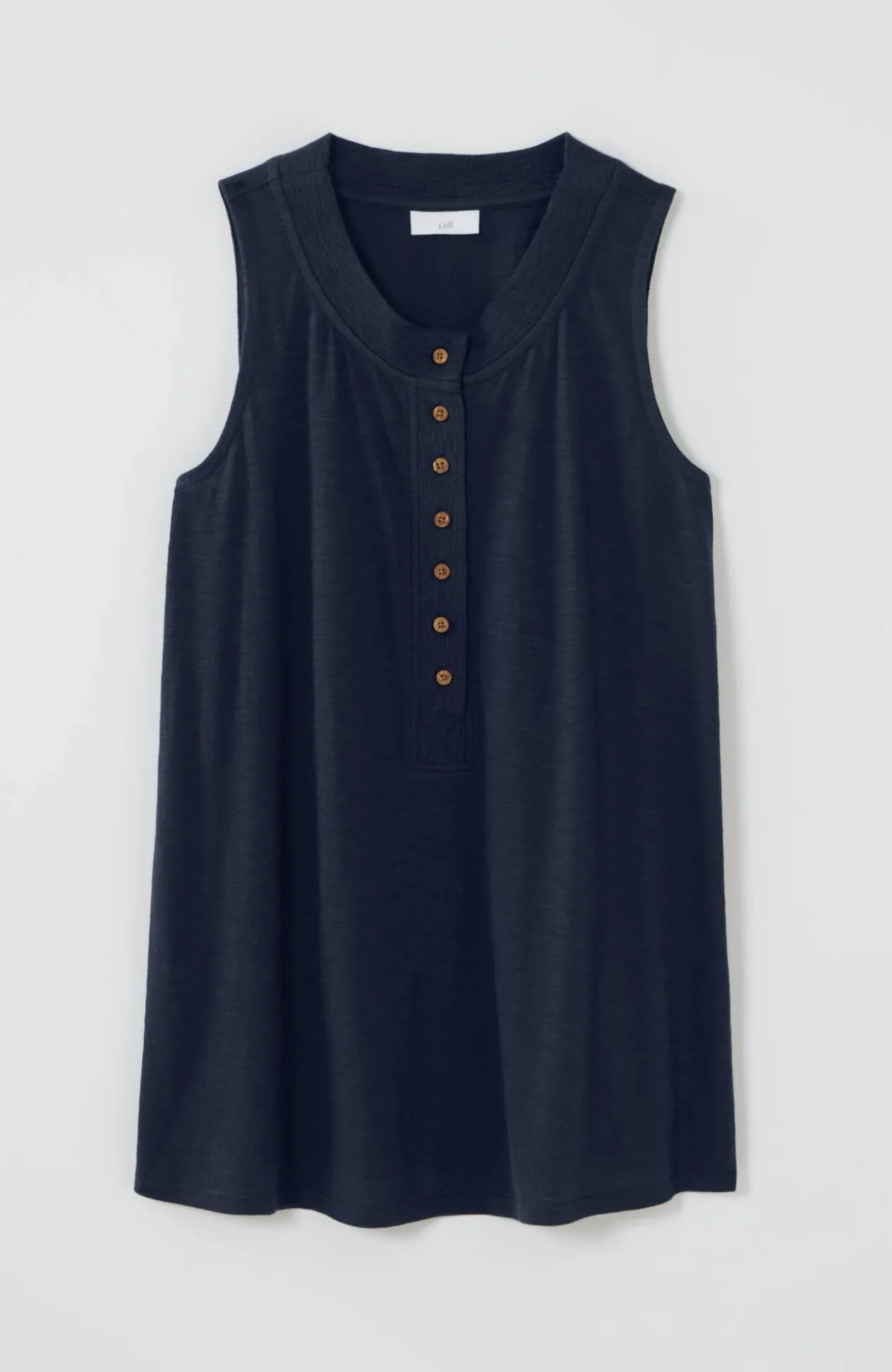 Rib-Trim Henley Tank