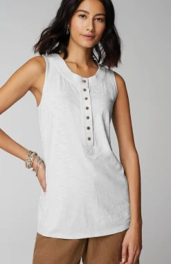 Rib-Trim Henley Tank