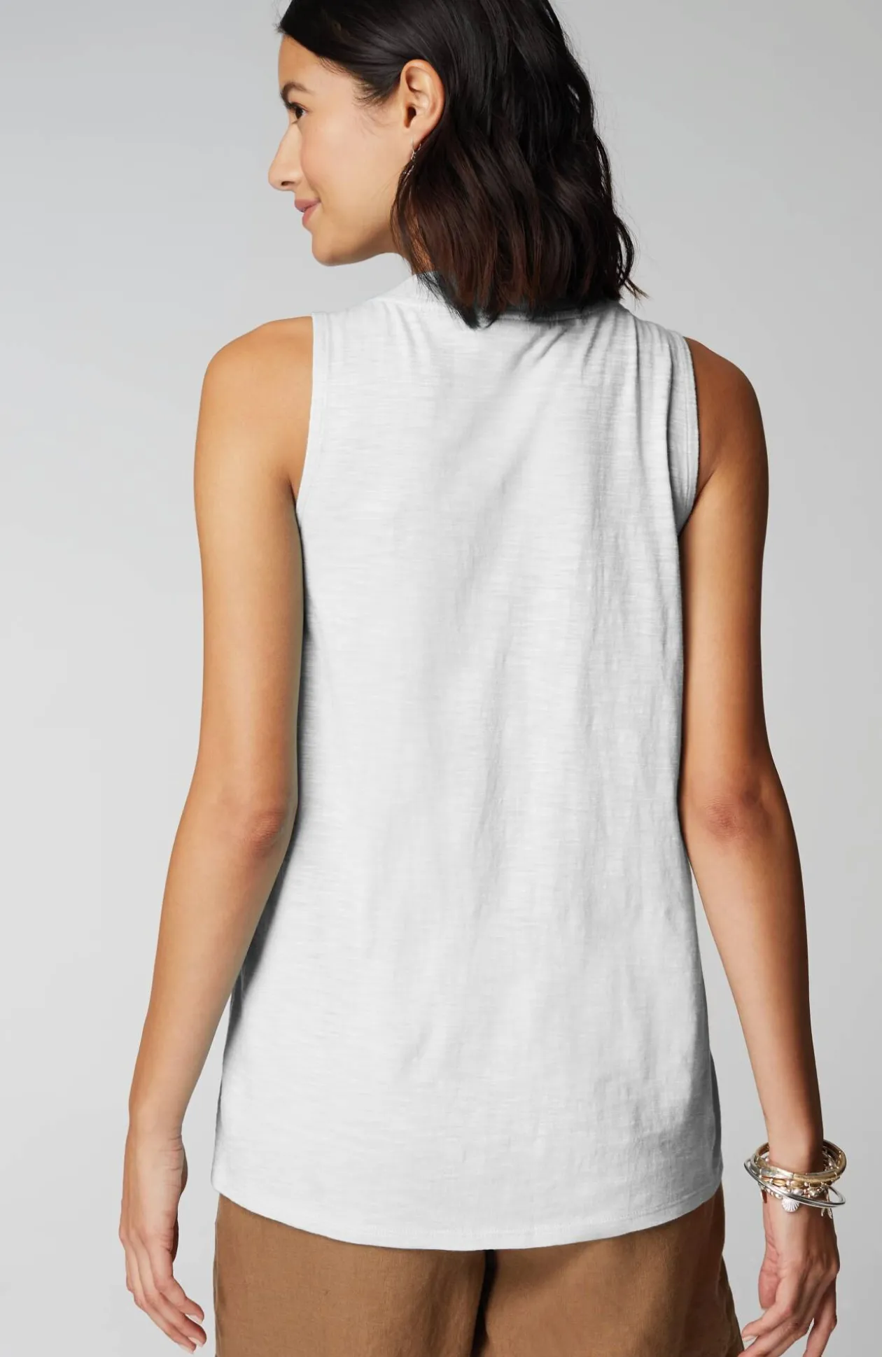 Rib-Trim Henley Tank