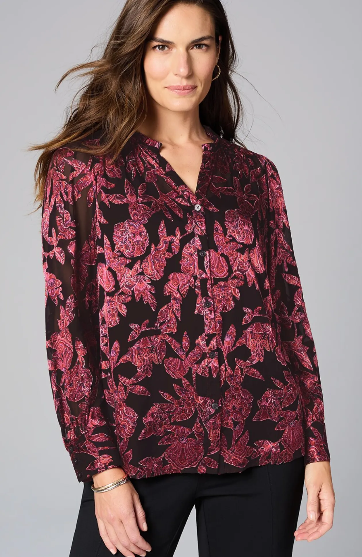 Ruffled Burnout Top
