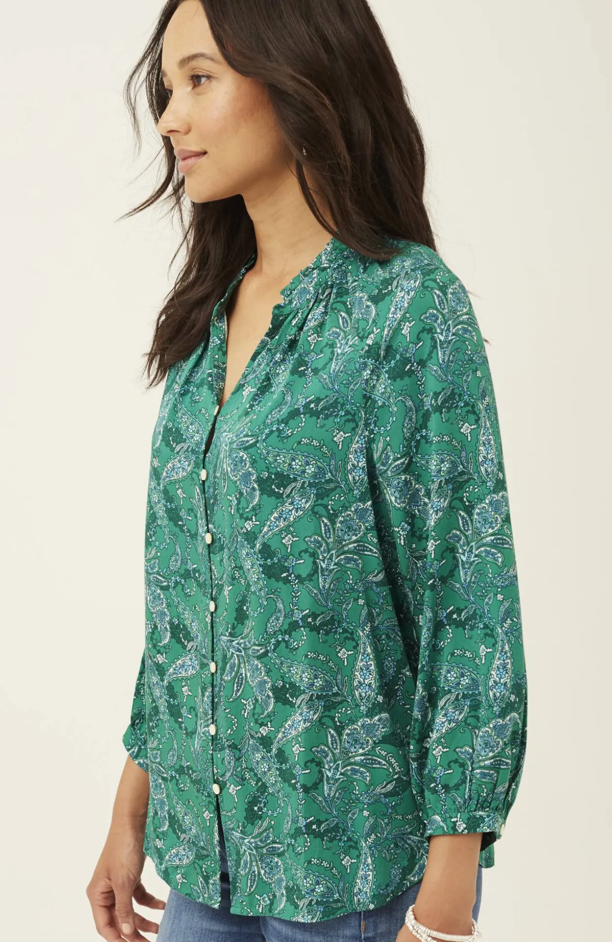 Ruffled Satin Top