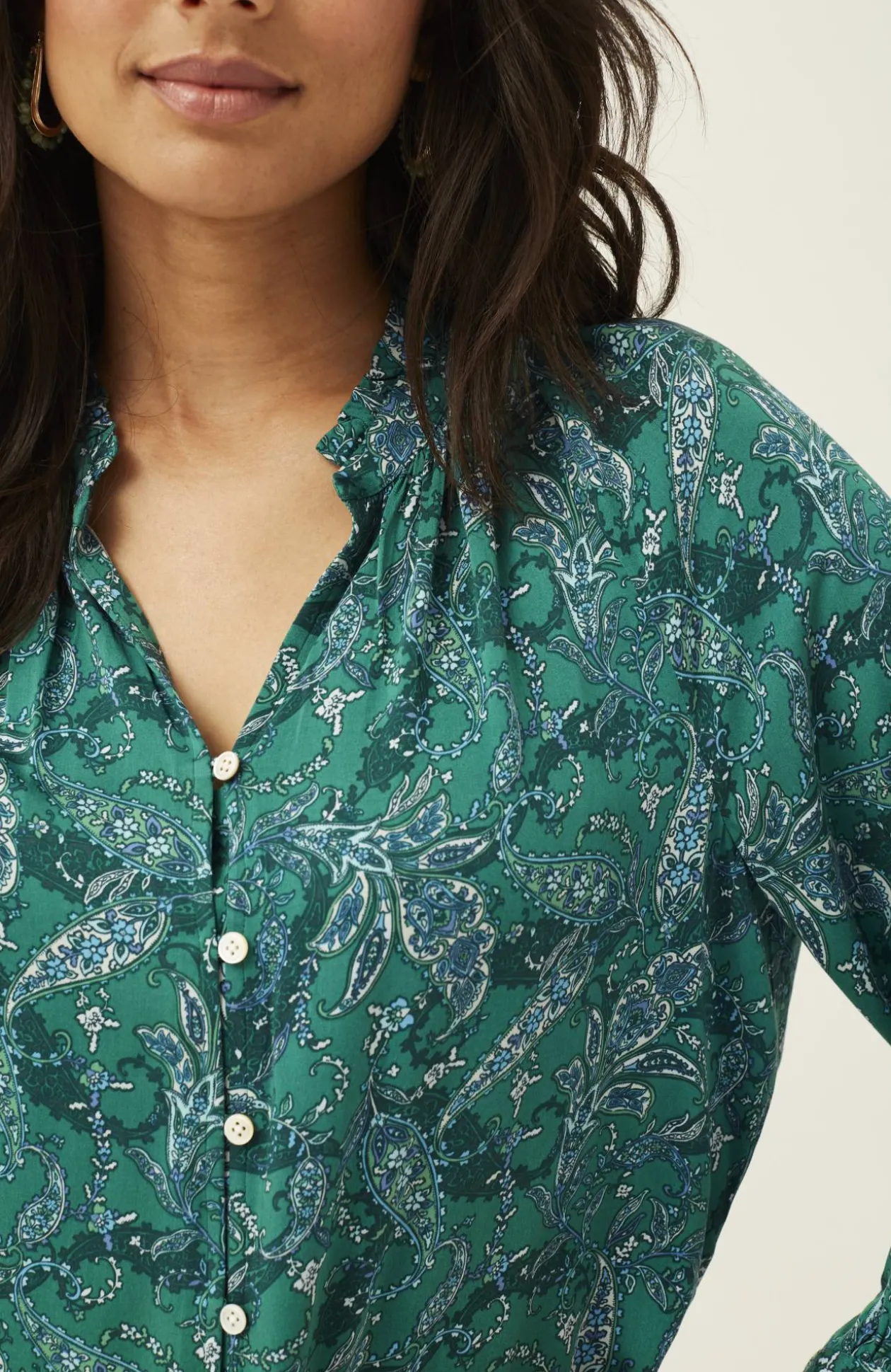 Ruffled Satin Top