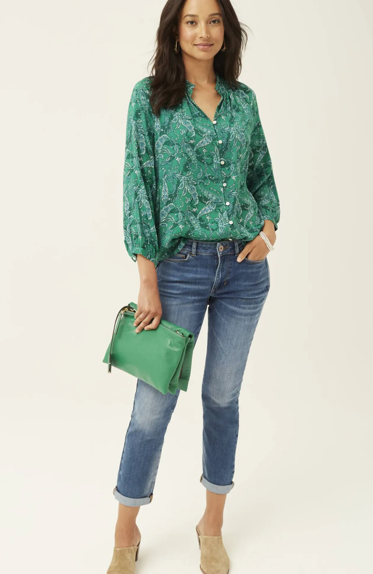 Ruffled Satin Top