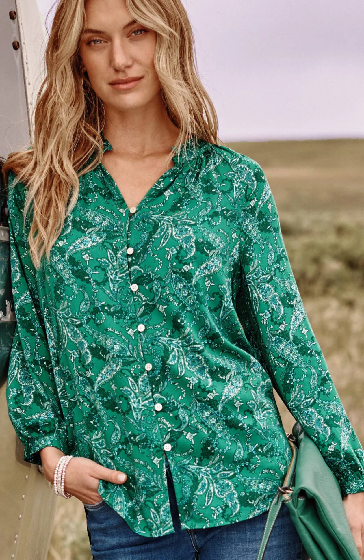 Ruffled Satin Top