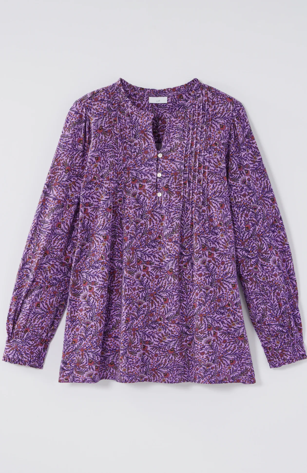 Ruffle-Trim Pintucked Tunic