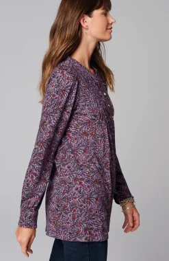 Ruffle-Trim Pintucked Tunic