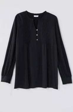 Ruffle-Trim Pintucked Tunic