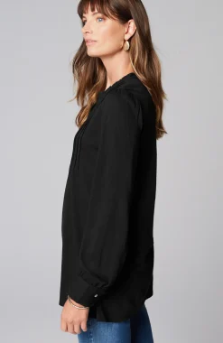 Ruffle-Trim Pintucked Tunic